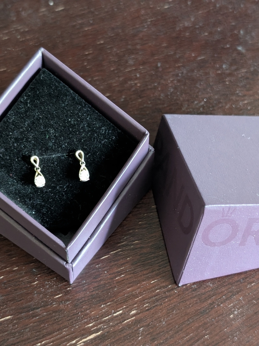 Pandora Silver Studs Earrings with Lab Growing Diamond .30ct